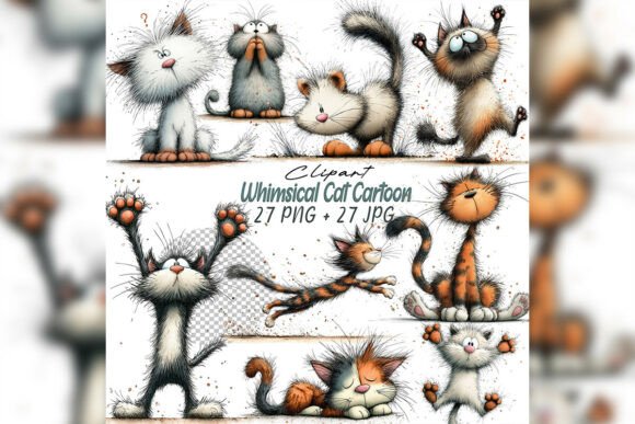 Download Whimsical Cat Clipart Bundle - Clipart Collection