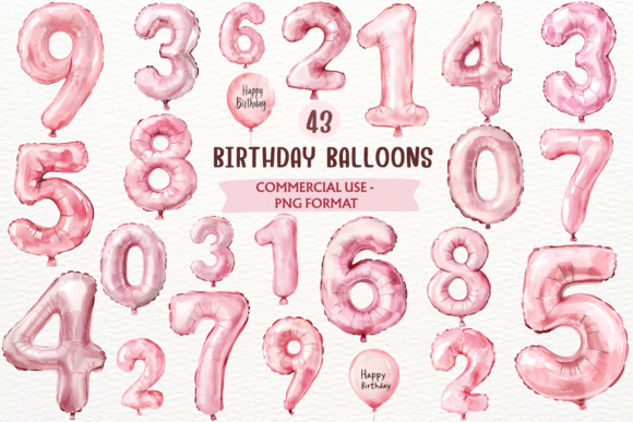 Download Pink Birthday Balloons Party PNG Clipart - Clipart Collection