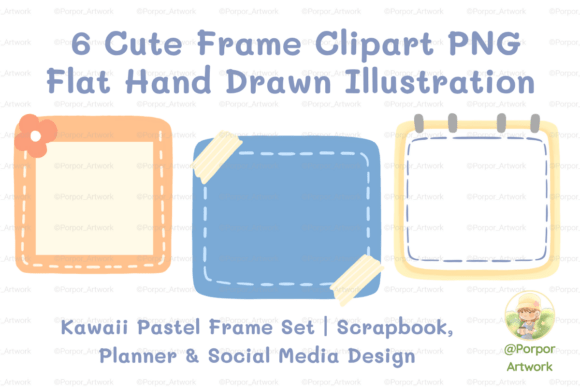 Download 6 Cute Frame PNG Flat Clipart Set - Clipart Collection