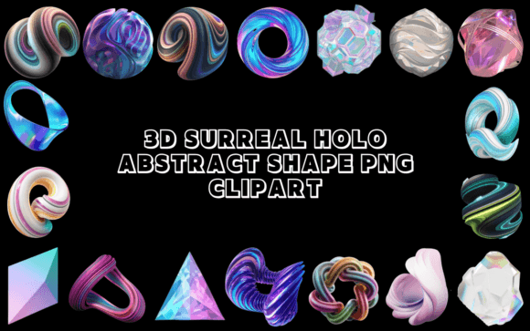 Download 3D Surreal Holo Abstract Shape Clipart - Clipart Collection
