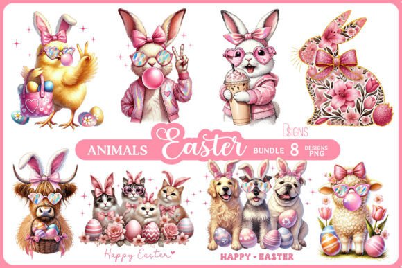 Download Easter Bundle Rabbit Cat Dog Clipart - Clipart Collection