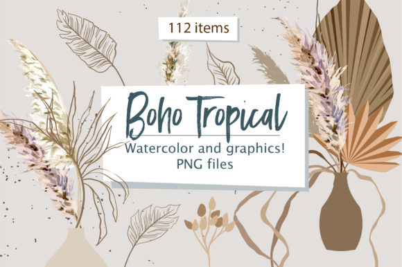 Download Boho Tropical Clipart - Clipart Collection
