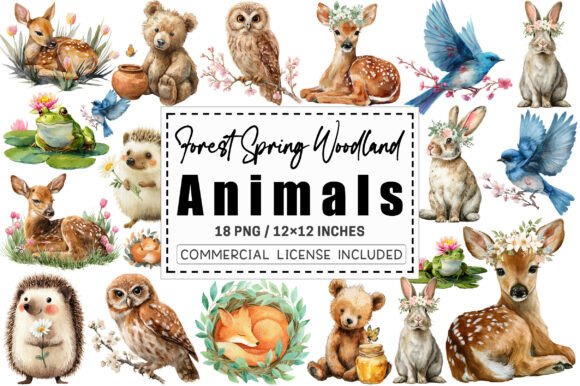 Download Forest Spring Woodland Animals Clipart. - Clipart Collection