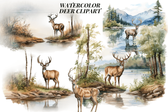 Download Watercolor Deer Clipart - Clipart Collection