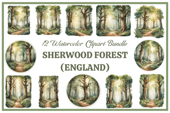 Download Sherwood Forest Watercolor Clipart Pack - Clipart Collection