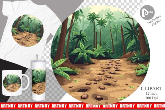 Download Dino Tracks in Jungle Clipart - Clipart Collection