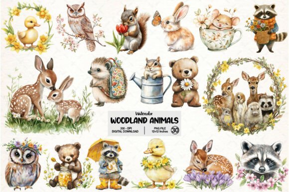 Download Forest Spring Woodland Animals Clipart - Clipart Collection