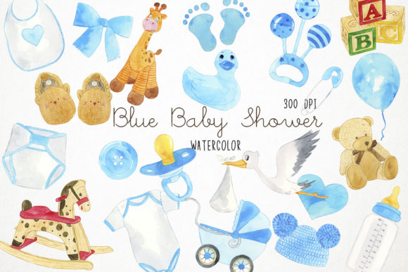 Download Watercolor Boy Baby Shower Clipart, Baby - Clipart Collection