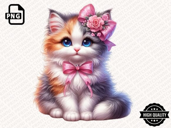Download Watercolor Cute Kitten Clipart PNG - Clipart Collection