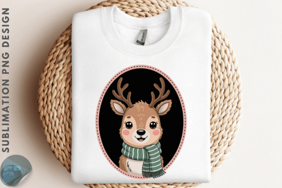 Download Cute Christmas Deer Frame PNG Clipart - Clipart Collection