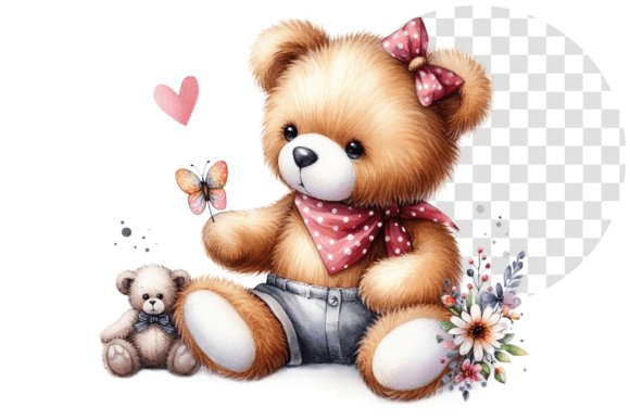 Download Teddy Joy Watercolor Delight Clipart - Clipart Collection