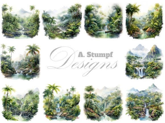 Download Rainforest Landscape Jungle Clipart Set - Clipart Collection
