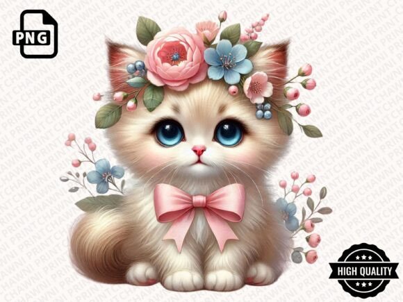 Download Watercolor Cute Kitten Clipart PNG - Clipart Collection