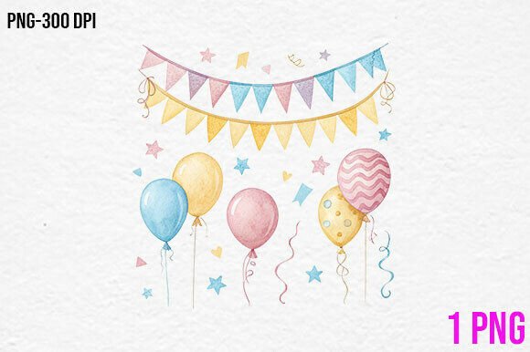 Download Pastel Birthday Balloons Clipart - Clipart Collection