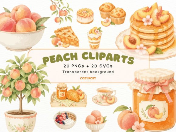 Download Peach Watercolor Cliparts, Desserts PNG - Clipart Collection