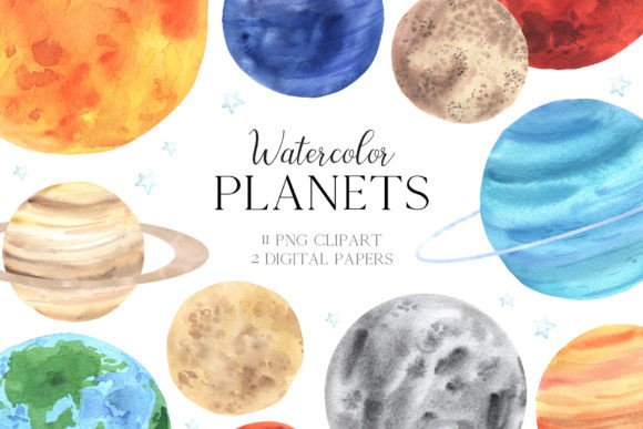 Download Watercolor Space Planets PNG Clipart - Clipart Collection