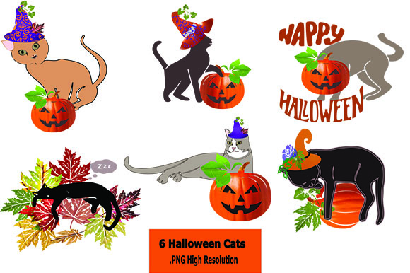 Download 6 Halloween Cat ClipArt's - Clipart Collection