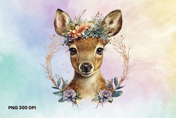 Download Watercolor Forest Cute Deer Clipart - Clipart Collection