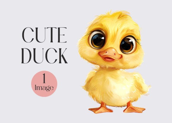 Download Watercolor Cute Duck Clipart - Clipart Collection