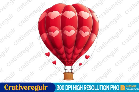 Download Valentines Hot Air Balloon Clipart - Clipart Collection