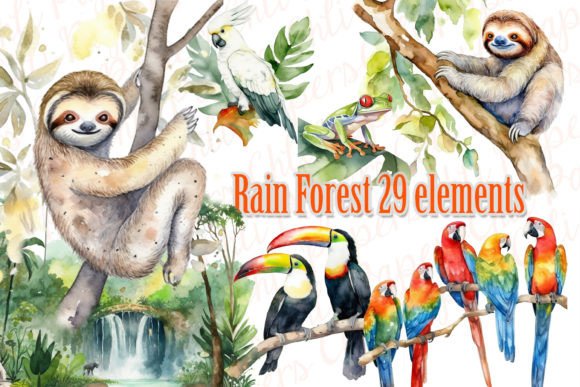 Download Rain Forest Clipart.Jungle Clipart,Sloth - Clipart Collection