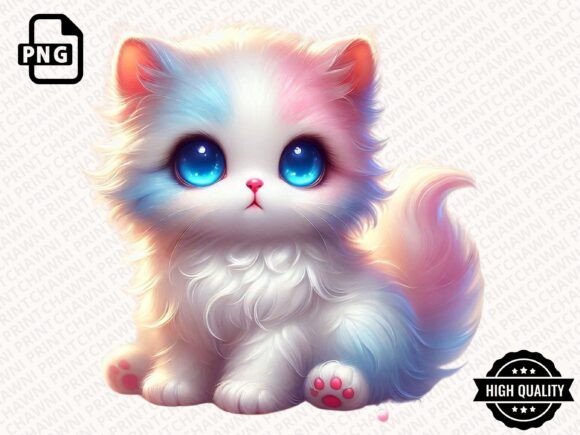Download Watercolor Cute Kitten Clipart PNG - Clipart Collection